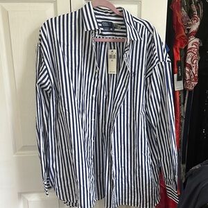 Polo by Ralph Lauren Men's Striped Shirt - Blue and White